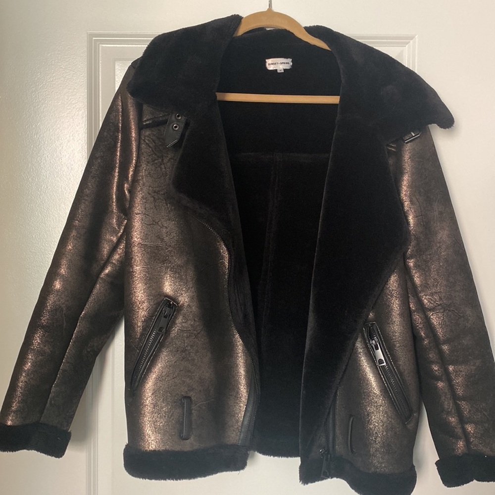 Sunset + Spring Metallic Moto Jacket - Picture 4 of 7